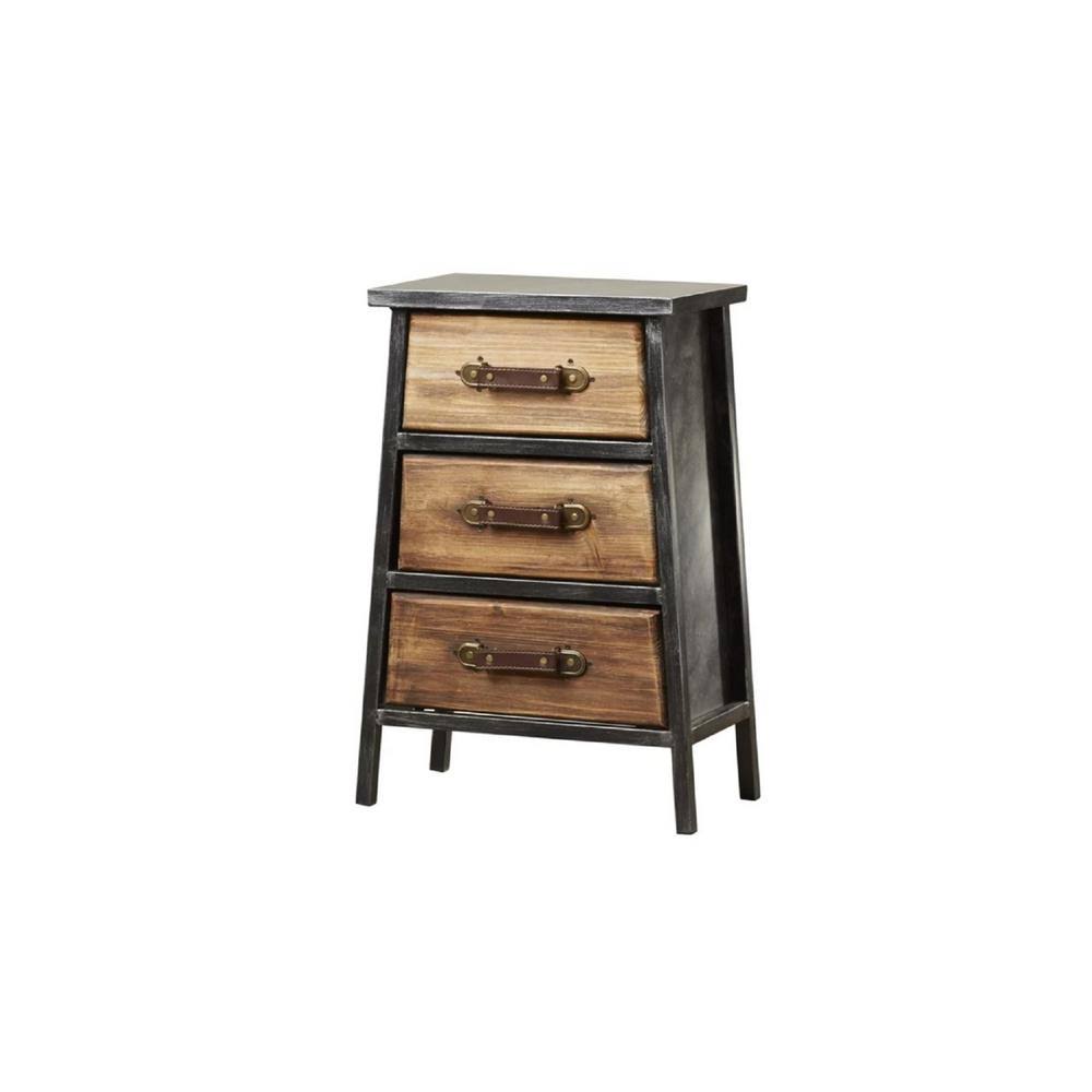 Black and Gray 3-Drawer Chest M468