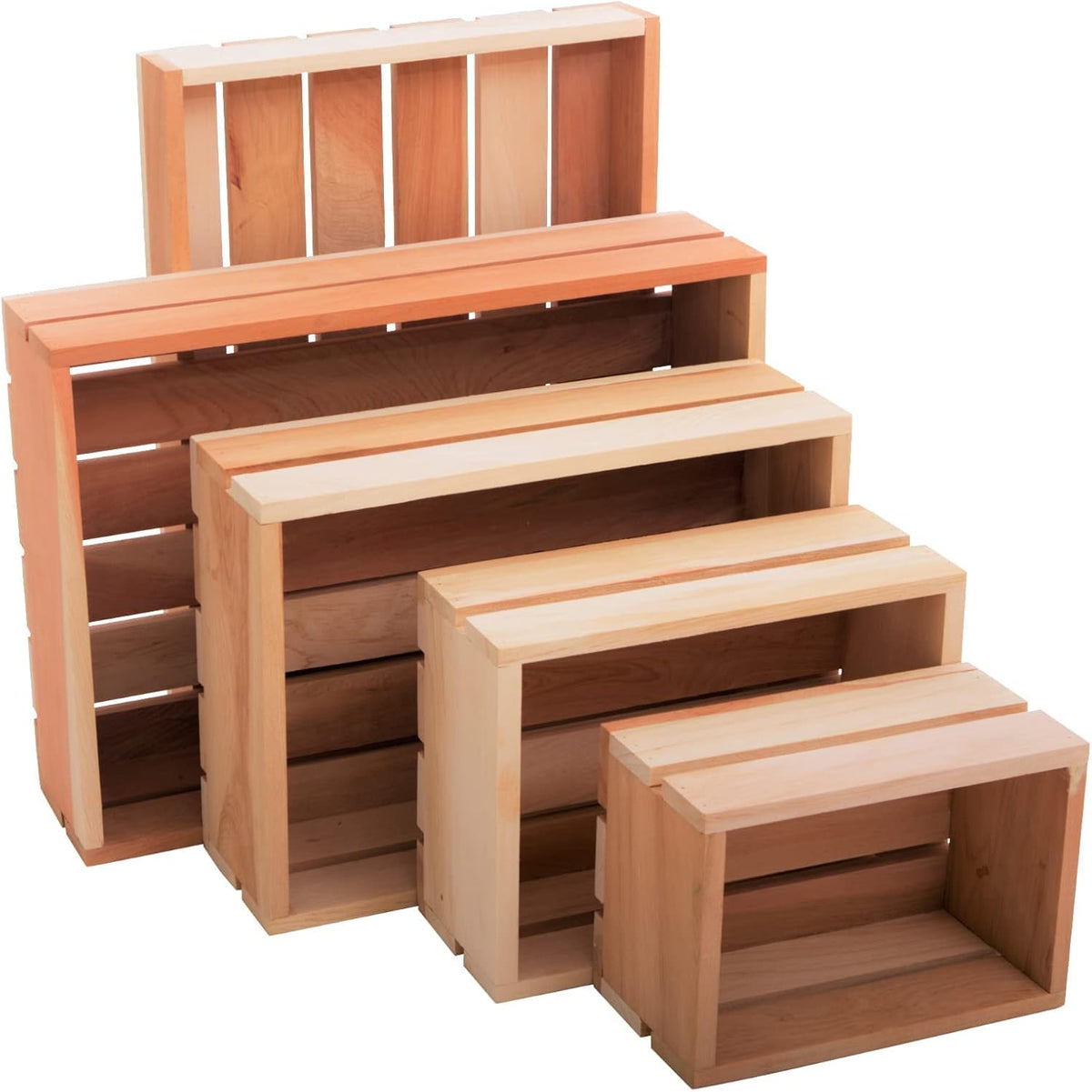 Rustic Wood Crates, Set of 3, Dark Brown E442