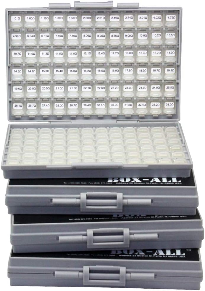 0402 Size Surface Mount Resistor Kit, 144 Values, 100pc/value, 1%, E96 Serial, 0ohm to 1mohm O69403