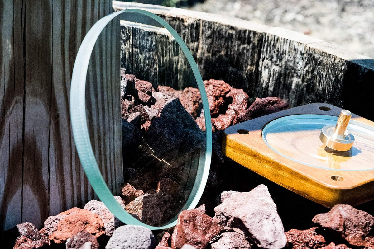 Double Concave Fused Silica Glass Optical Lens Spinning Top Base 5.9” Diameter U740158