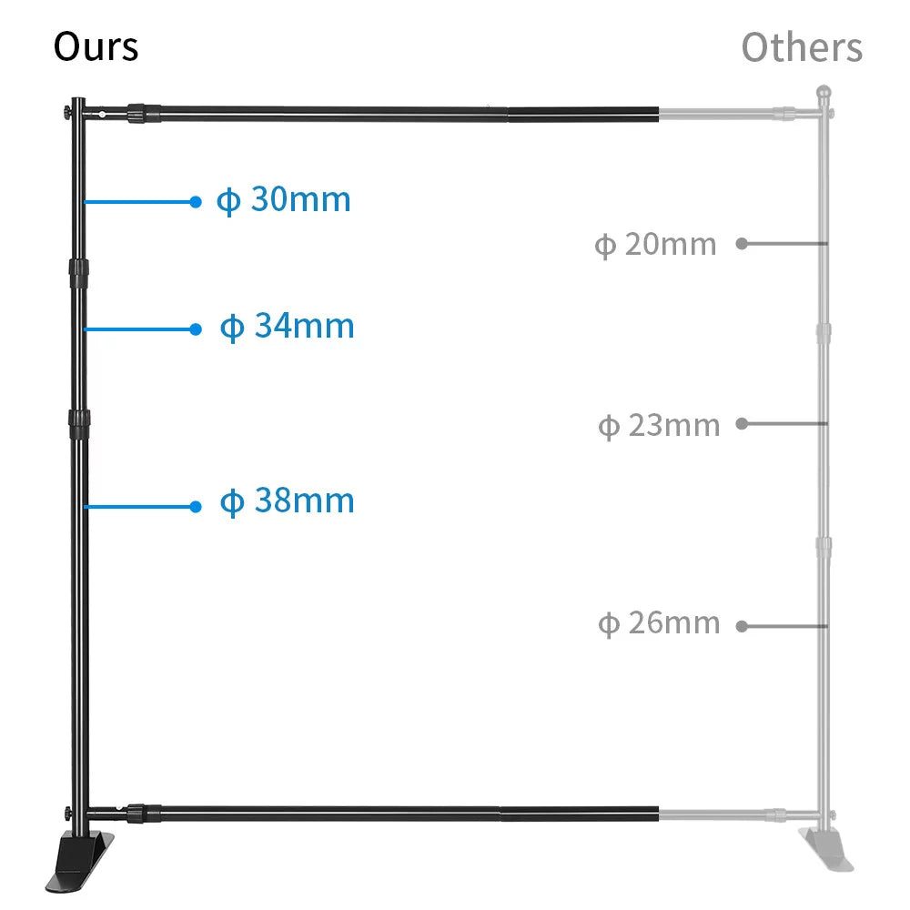 10x8ft Heavy Duty Adjustable Photography Backdrop Stand F479