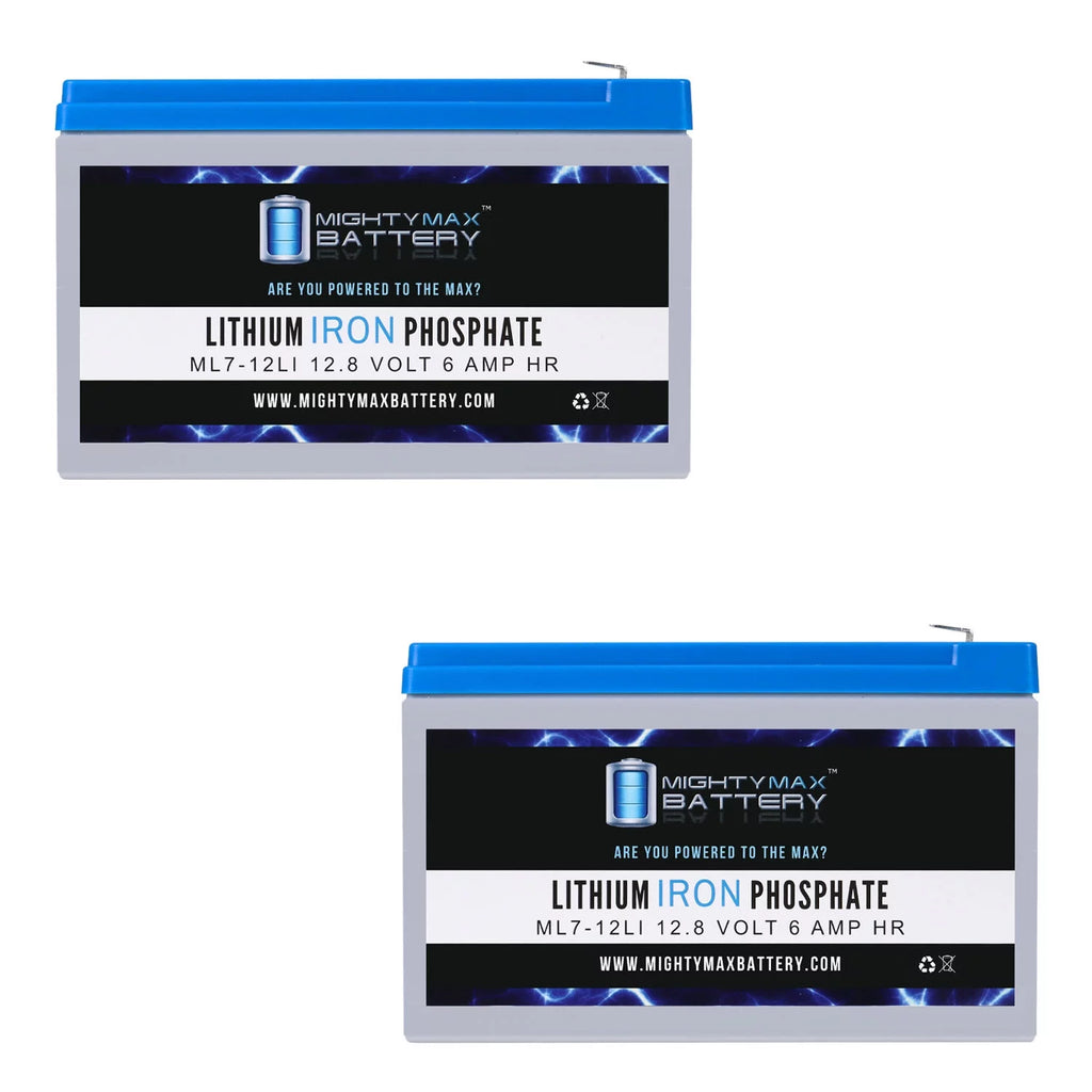 12V 7AH Lithium Replacement Battery 2 Pack C7708