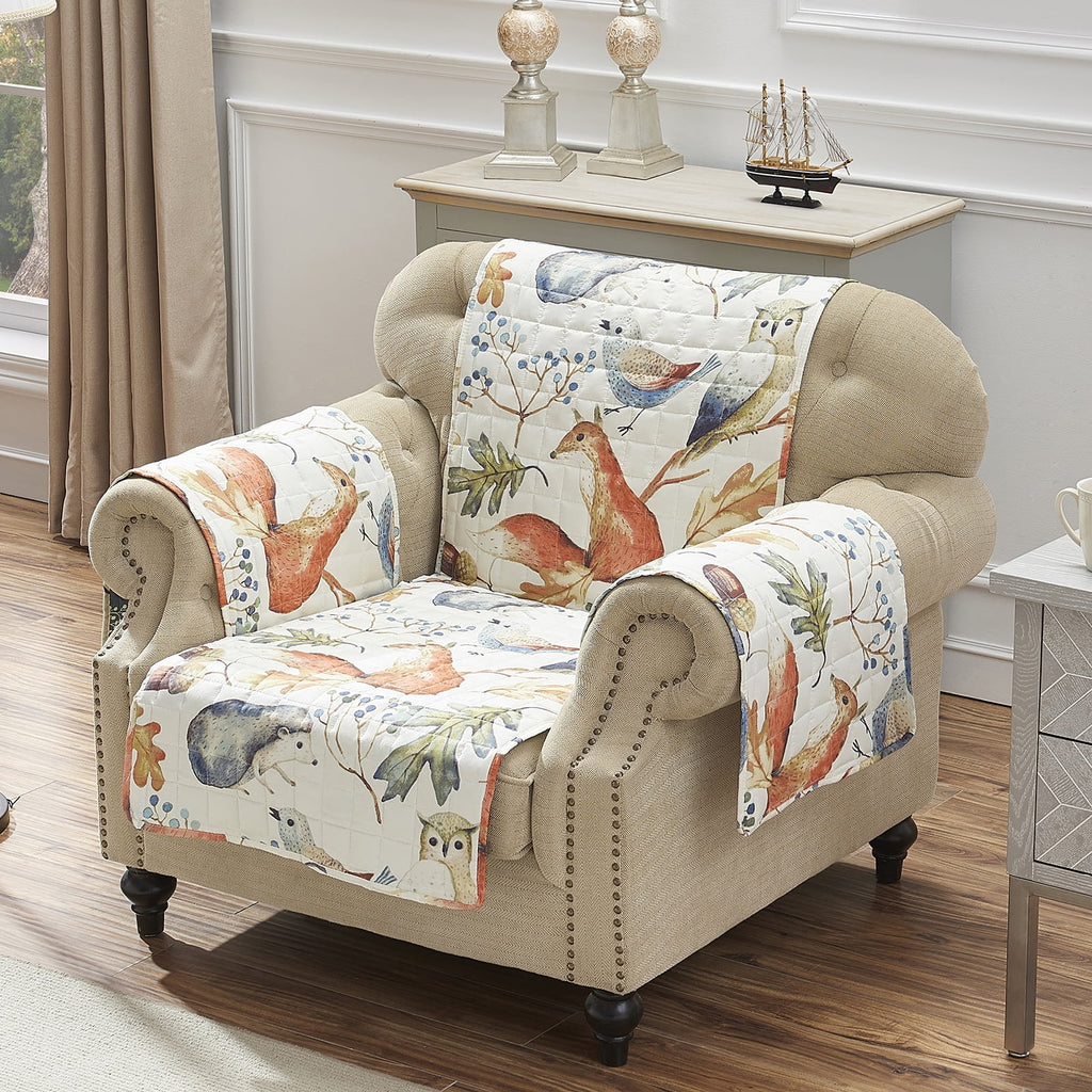 Off-White Polyester Sofa Slipcovers G690