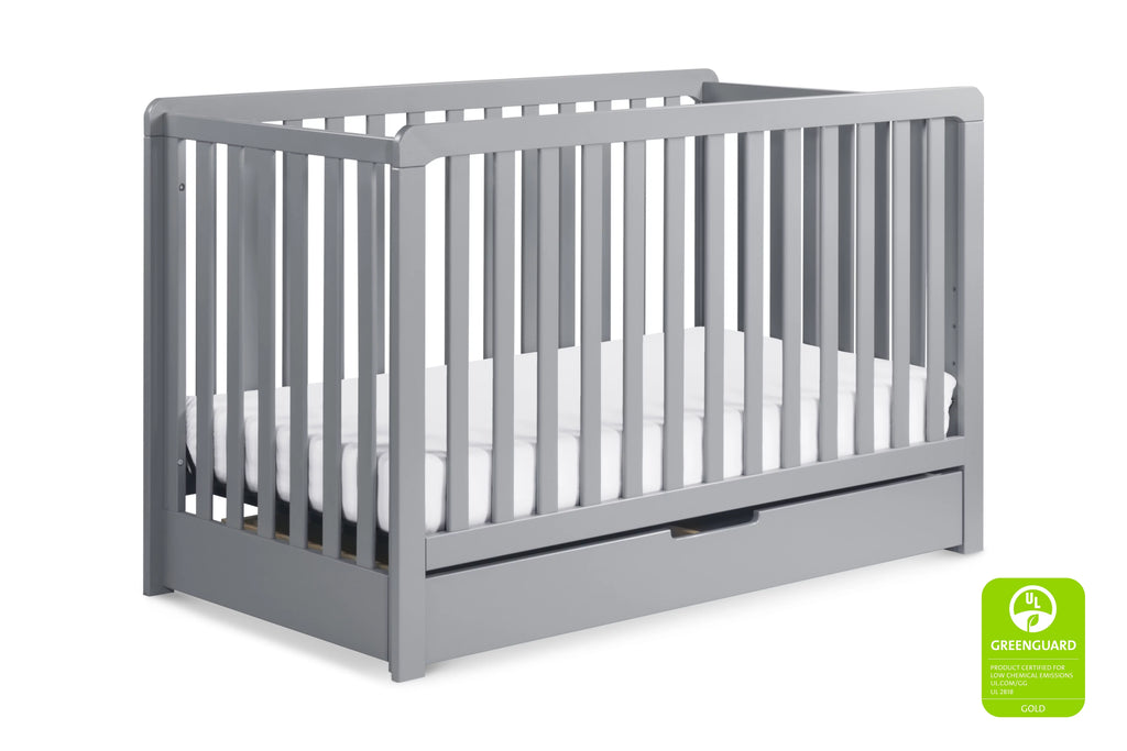 Gray 4-in-1 Convertible Crib with Trundle Drawer L40108
