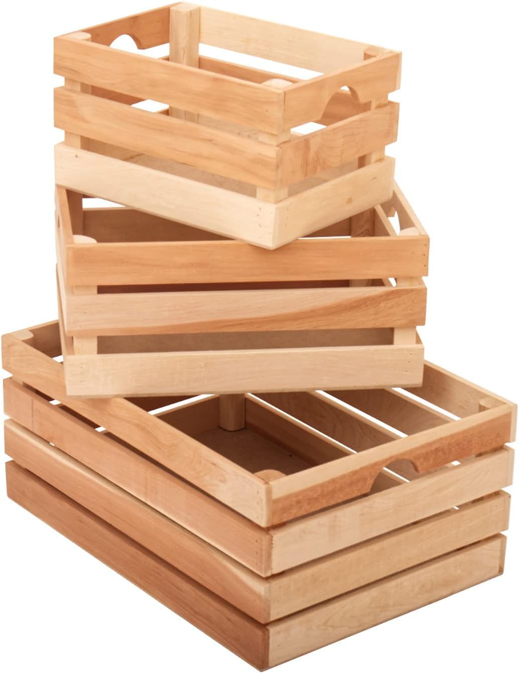 Rustic Wood Crates, Set of 3, Dark Brown E442