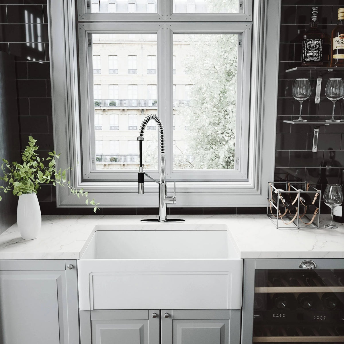 Chrome Magnetic Kitchen Faucet with Deck Plate A2099