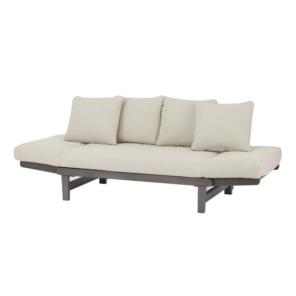 Convertible Wood Outdoor Sofa Blue Cushions X702554