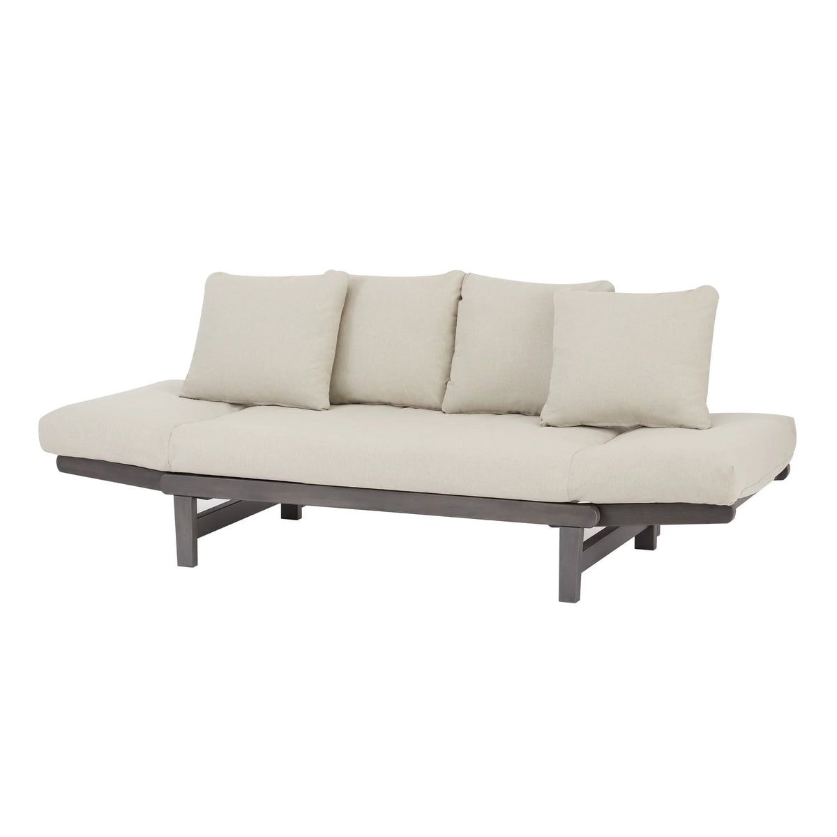 Convertible Wood Outdoor Sofa Blue Cushions X702554