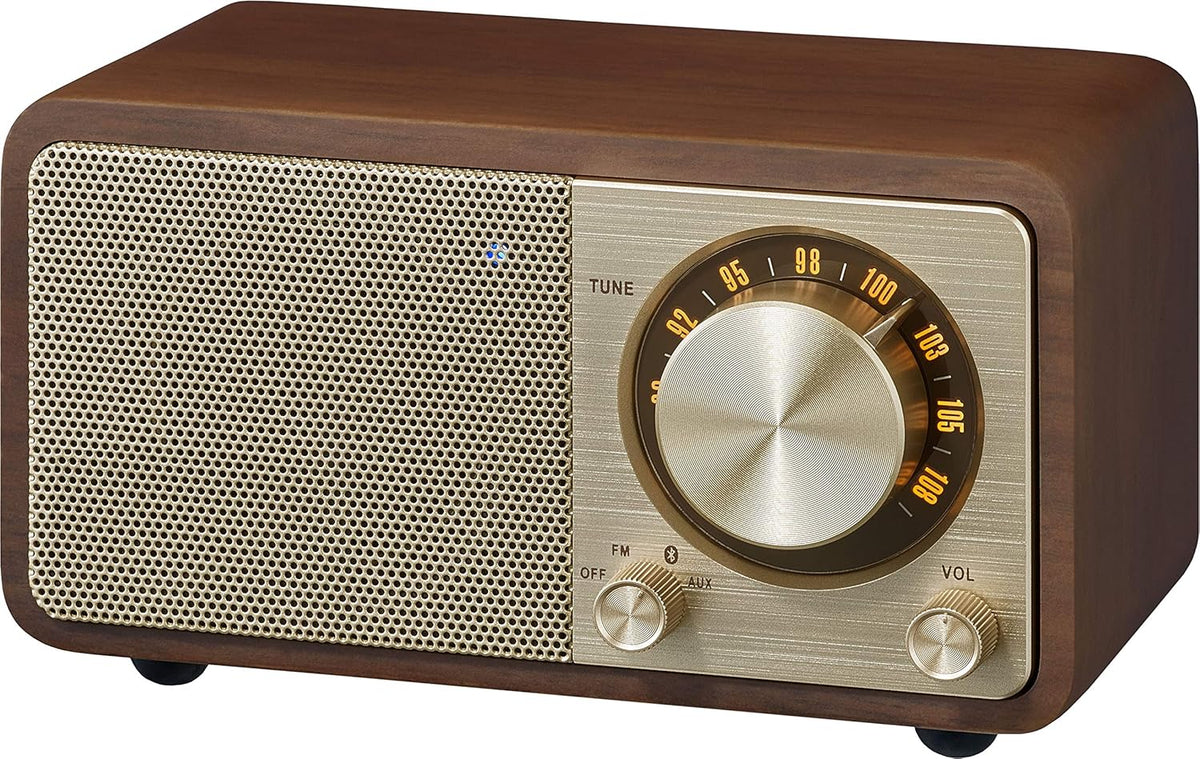 Wood Cabinet Mini Bluetooth Speaker with FM Tuner T836255