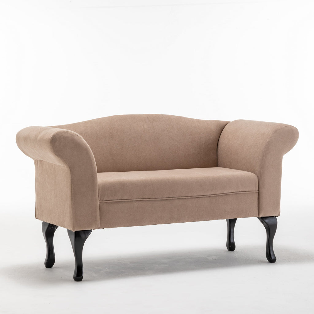 Mid Century Small Loveseat Sofa with Solid Wood Legs K80585