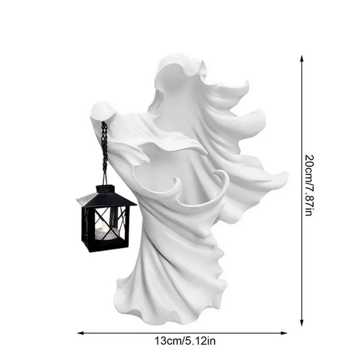 Ghost Witch Messenger with Lantern Statue Ornament A8733