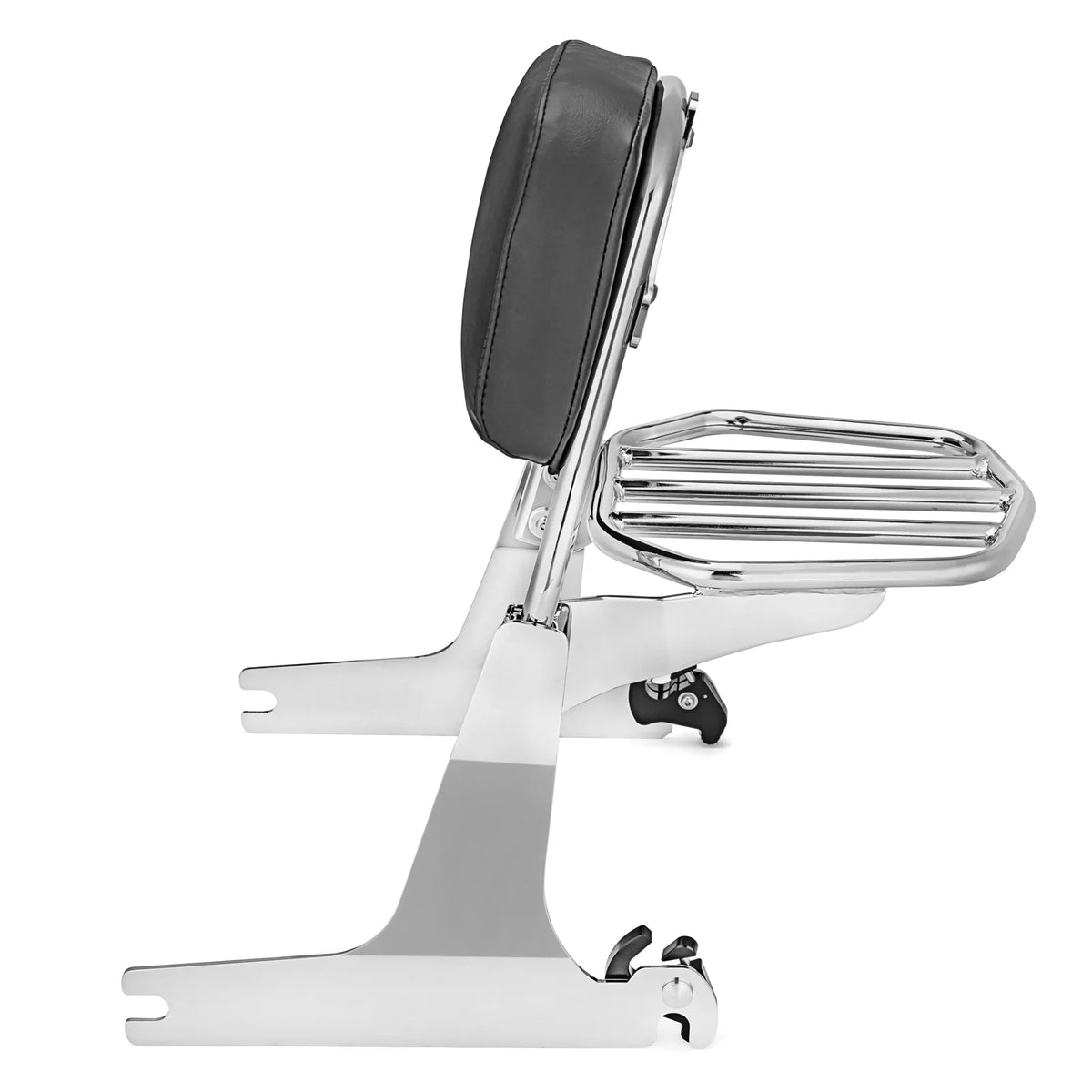 Chrome Passenger Backrest Sissy Bar and Luggage Rack for Harley Dyna N748240
