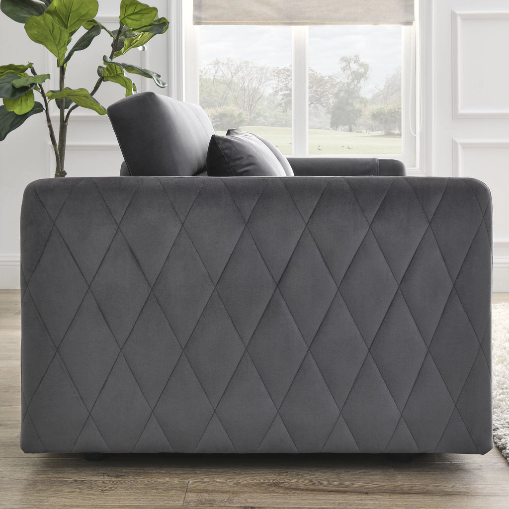 Gray 2-Seat Futon Sofa Bed Q2498