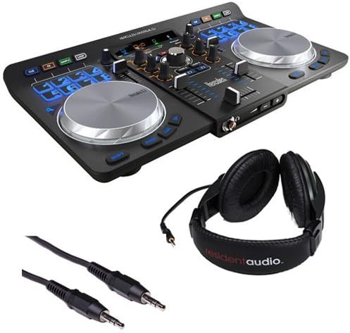DJ Bluetooth Controller with Stereo Headphones and Cable (Black) 3' Q623