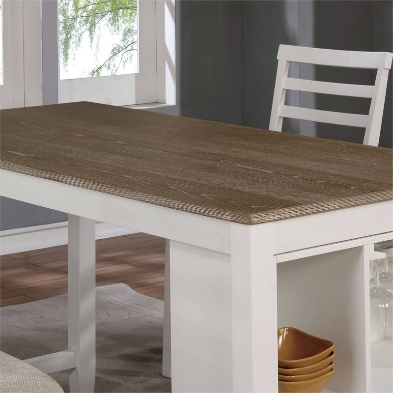 White 3-Piece Wood Counter Height Dining Set Y7747