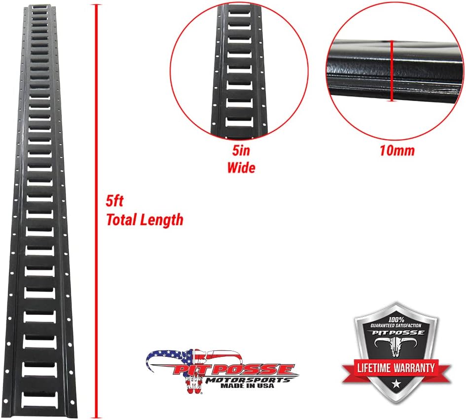 Black 5 FT Steel E-Track Rails 4 Pack Z366036