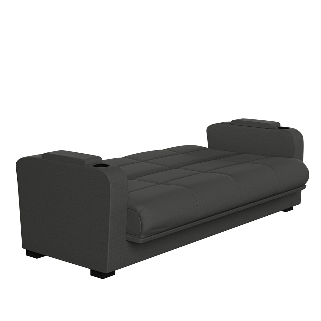 Gray Microfiber Storage Arm Convert-a-Couch I654500