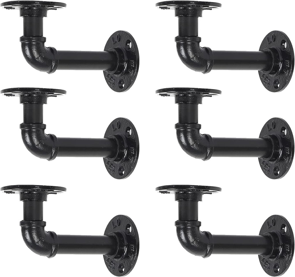 Cast Iron Heavy Duty Elbow Pipe Shelving Brackets (6) U5545
