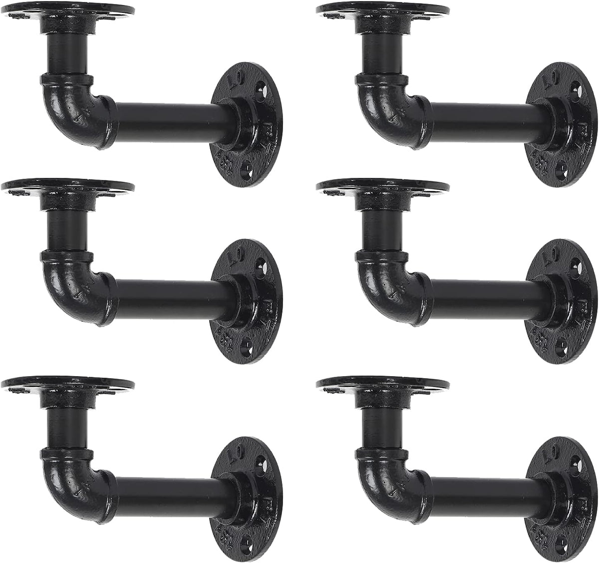 Cast Iron Heavy Duty Elbow Pipe Shelving Brackets (6) U5545