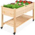 48x24x32-inch Mobile Elevated Wood Planter S488496