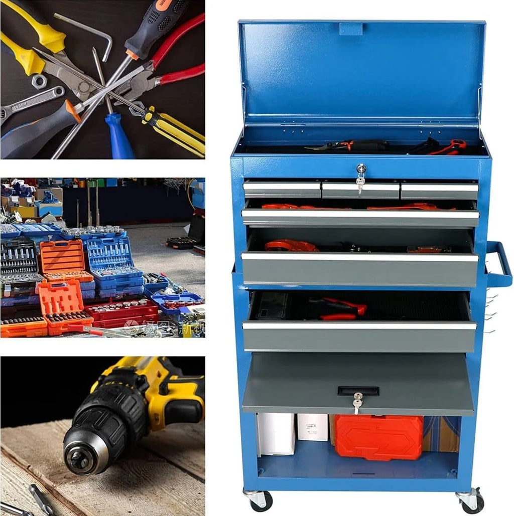 Rolling Tool Chest 8 Drawers Tool Cabinet with Wheels L611