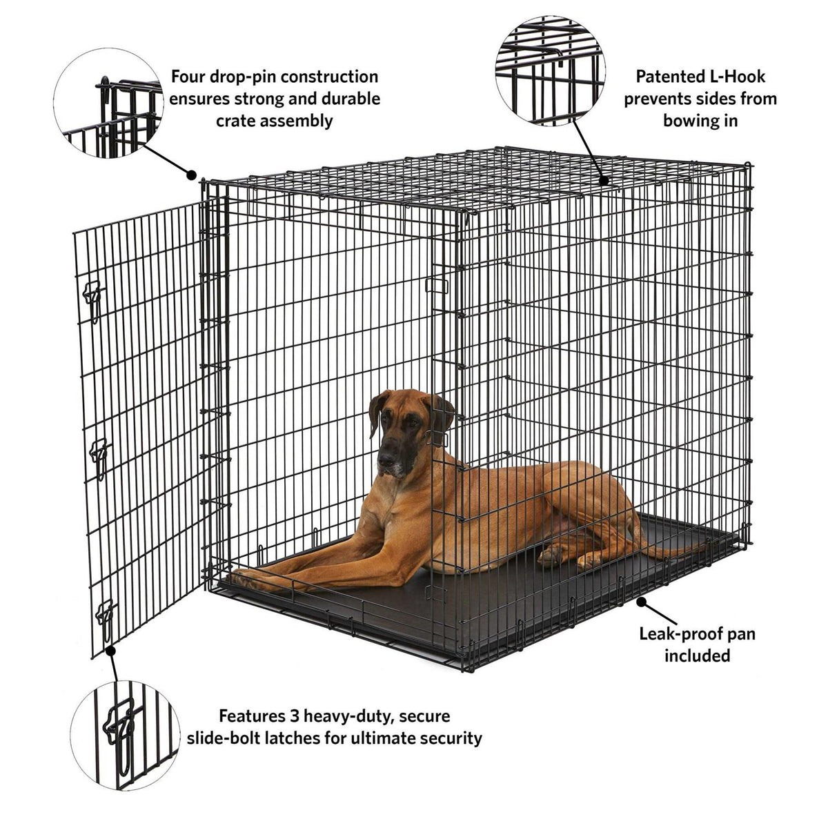 XX-Large Single Door Wire Dog Crate M3041