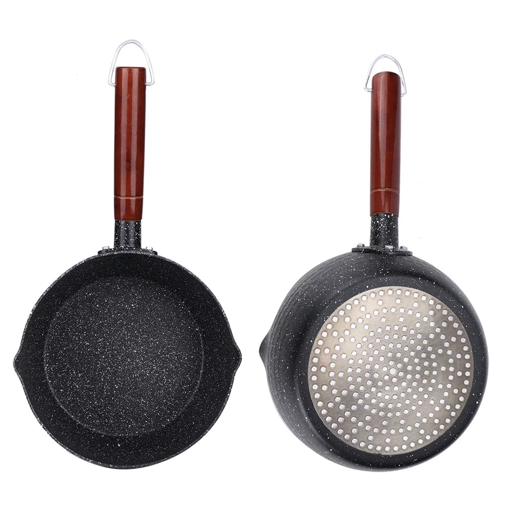 Olla de cocina antiadherente con mango de madera 18CM F78902
