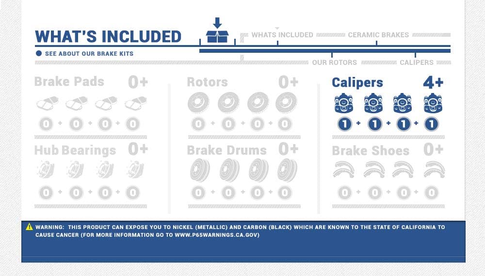 4 Piece Front and Rear Brake Calipers Hardware Kit T77004