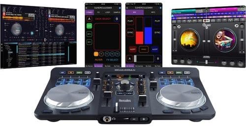 DJ Bluetooth Controller with Stereo Headphones and Cable (Black) 3' Q623