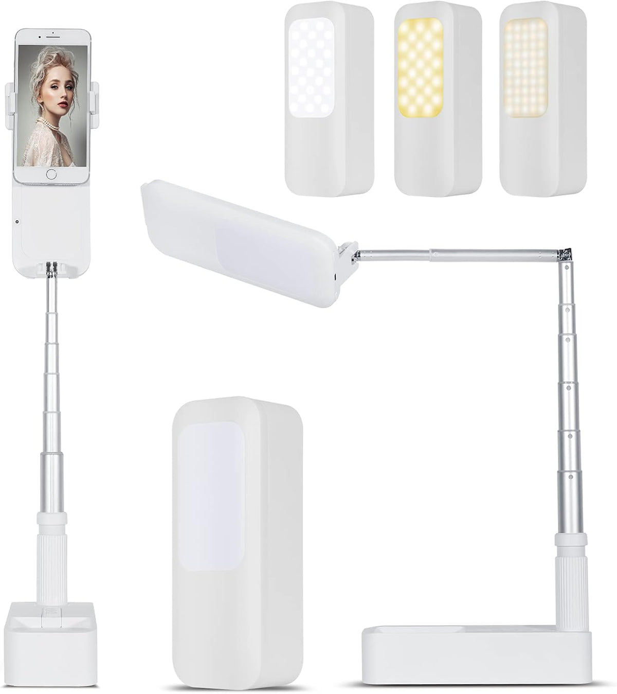 Retractable Phone Holder with Light, Pack of 2 I72909