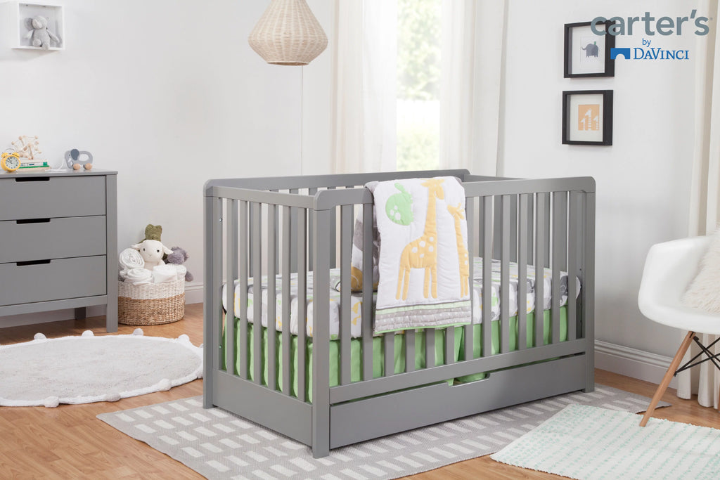 Gray 4-in-1 Convertible Crib with Trundle Drawer L40108