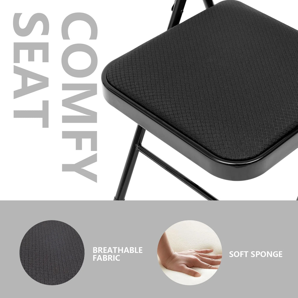 Black Fabric Upholstered Folding Chairs 6 Pack R839818