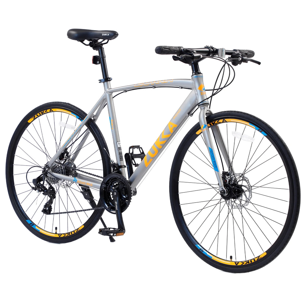 Silver 700C Hybrid Bike with Double Disc Brake E470370