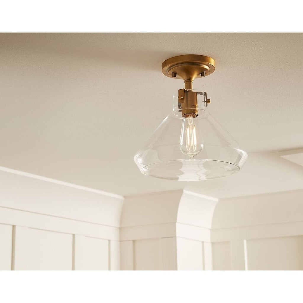 One Light Semi Flush Mount Black J276964
