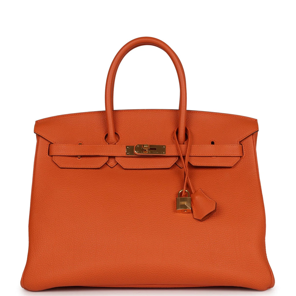 Pre-owned Orange Clemence Leather Handbag R452671