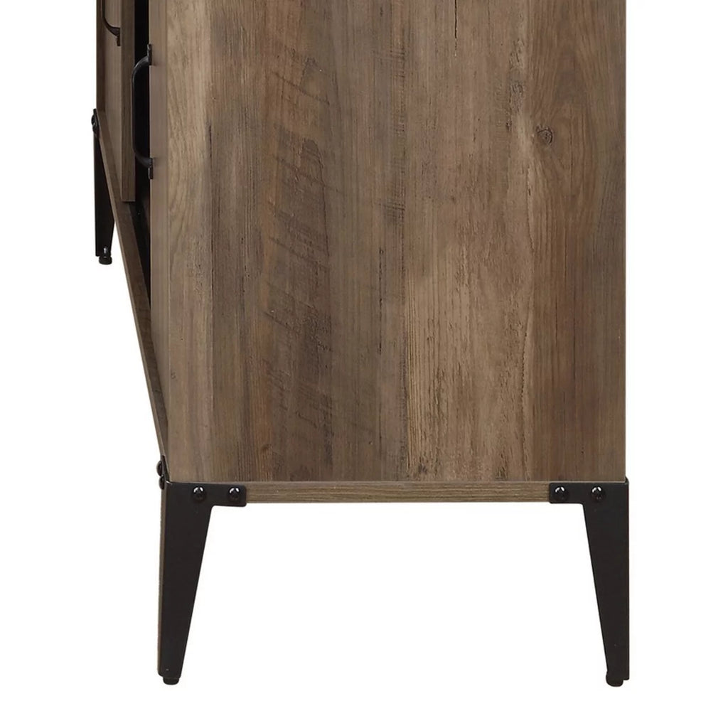 L Shaped Writing Desk with Sliding Barn Door V796153