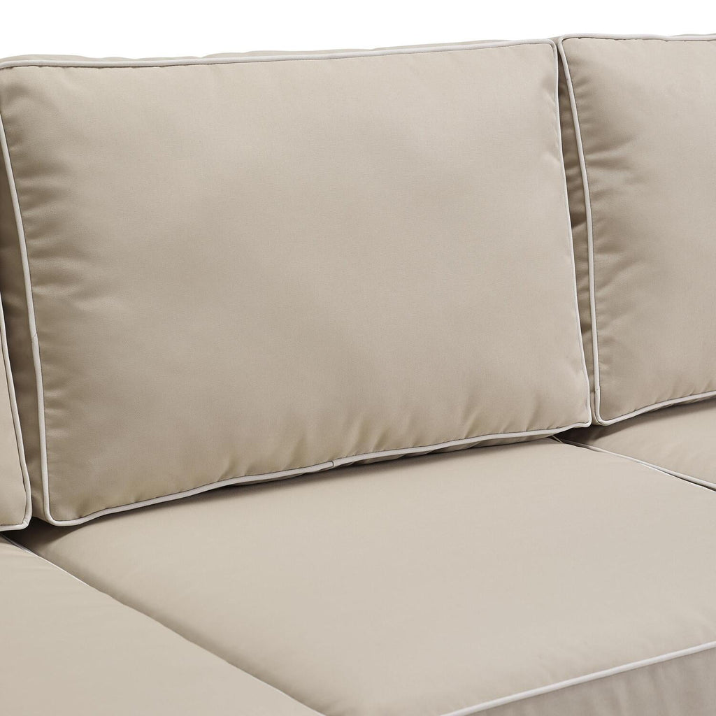 Sangria/Weathered Brown Outdoor Wicker Sofa R5289