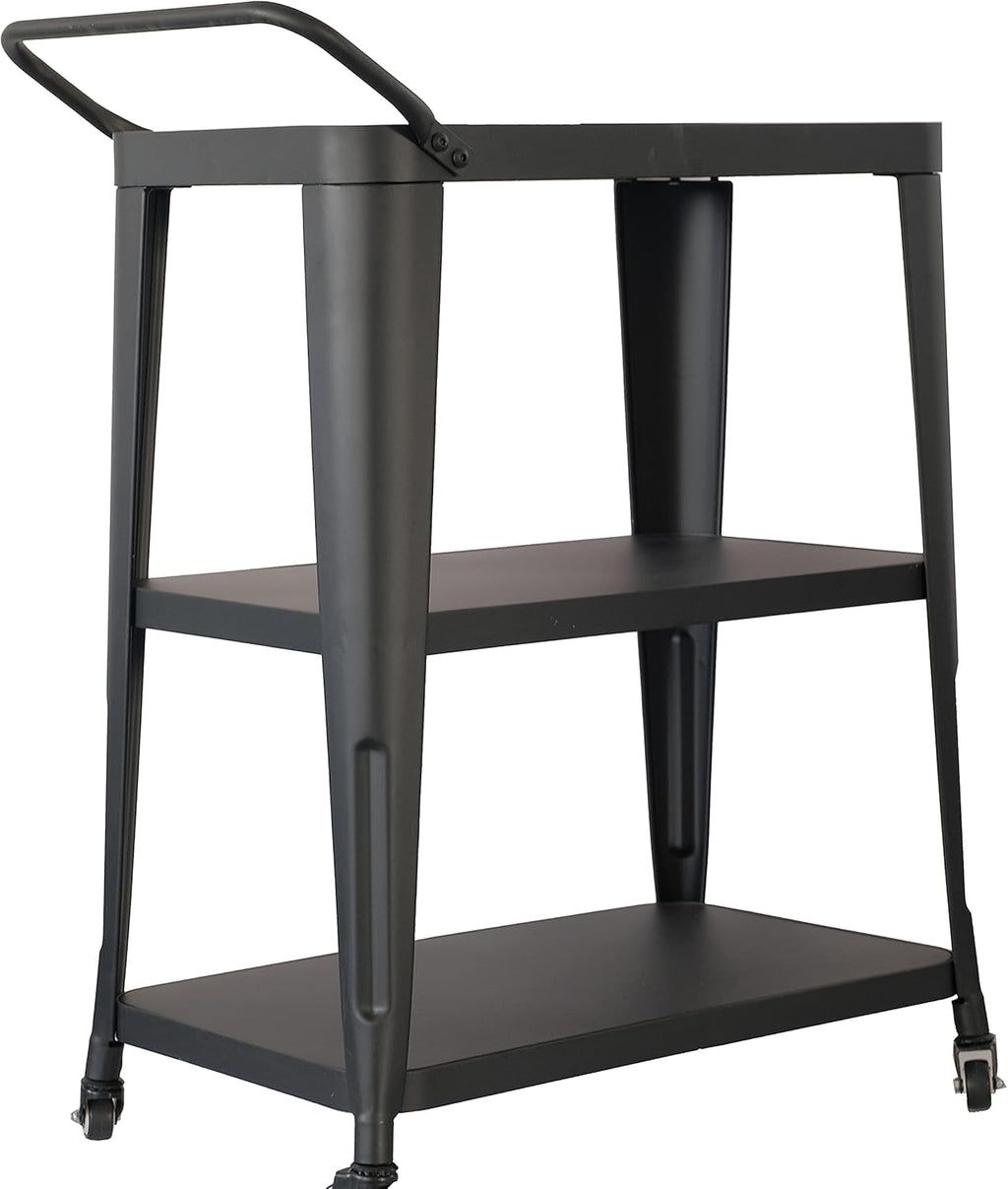 White 3-Tiered Mobile Metal Bar Cart I165