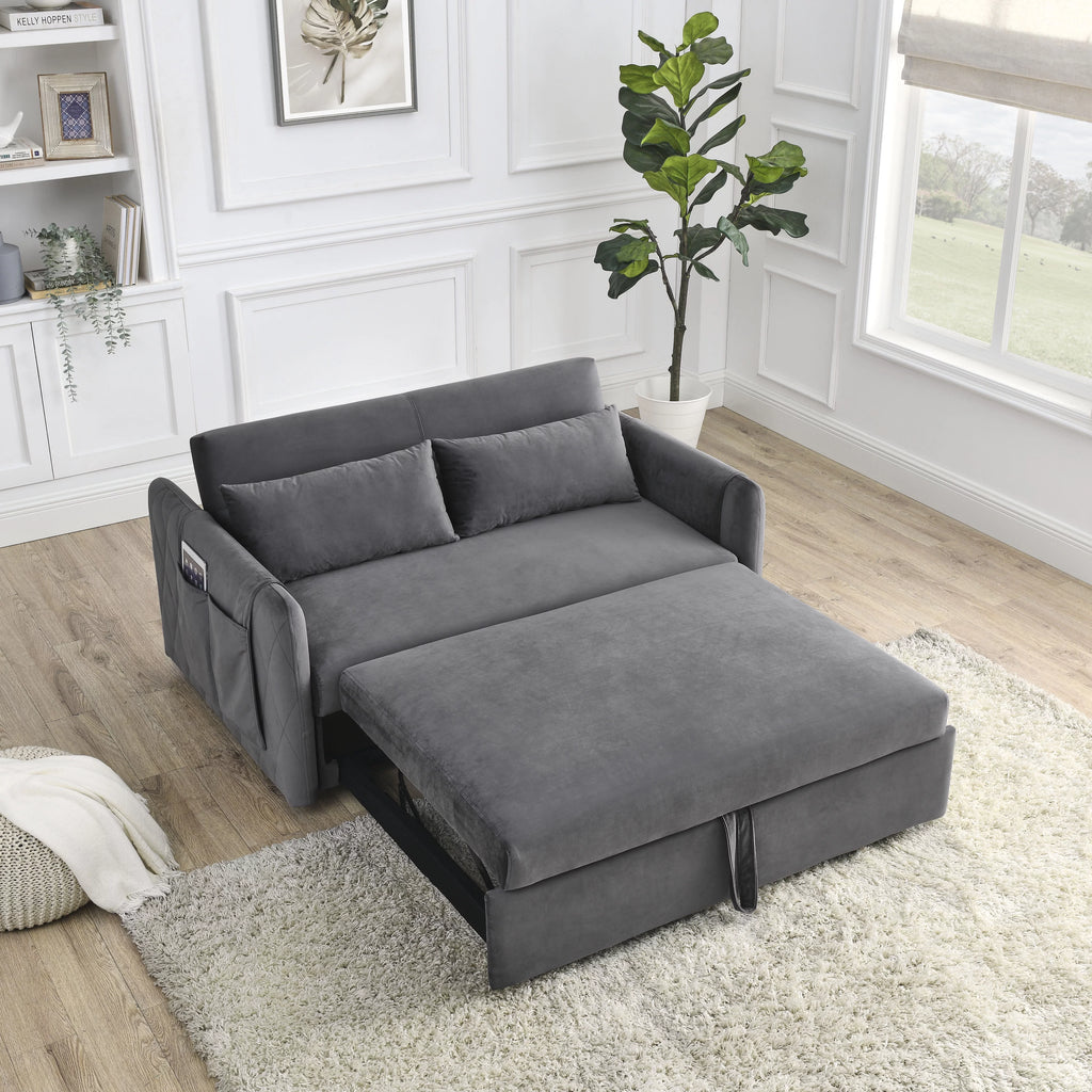 Gray 2-Seat Futon Sofa Bed Q2498