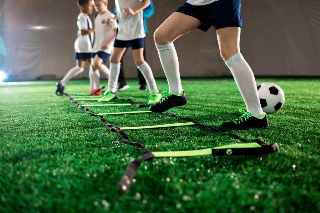 Speed Agility Training Set with Ladder, Running Parachute, 5 Speed Cones, 5 Loop Resistance Bands, 4 Steel Stakes, Training Belt and Carrying Bag B15865
