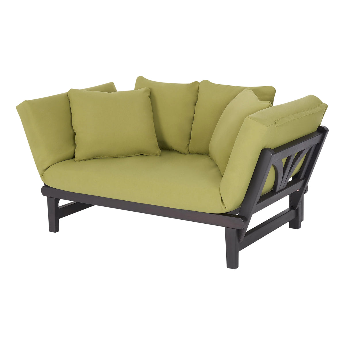 Convertible Wood Outdoor Sofa Blue Cushions X702554