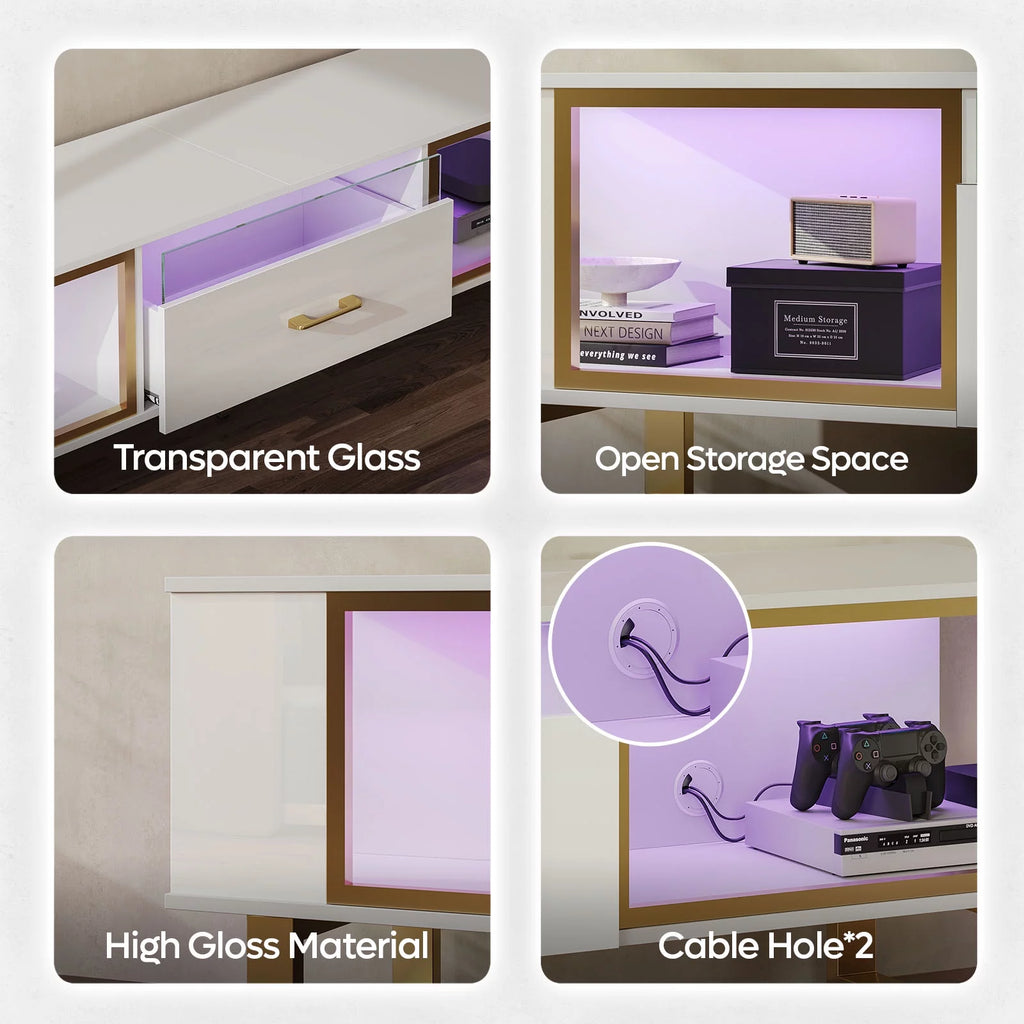 70 inch High Gloss LED TV Stand with Drawer X487