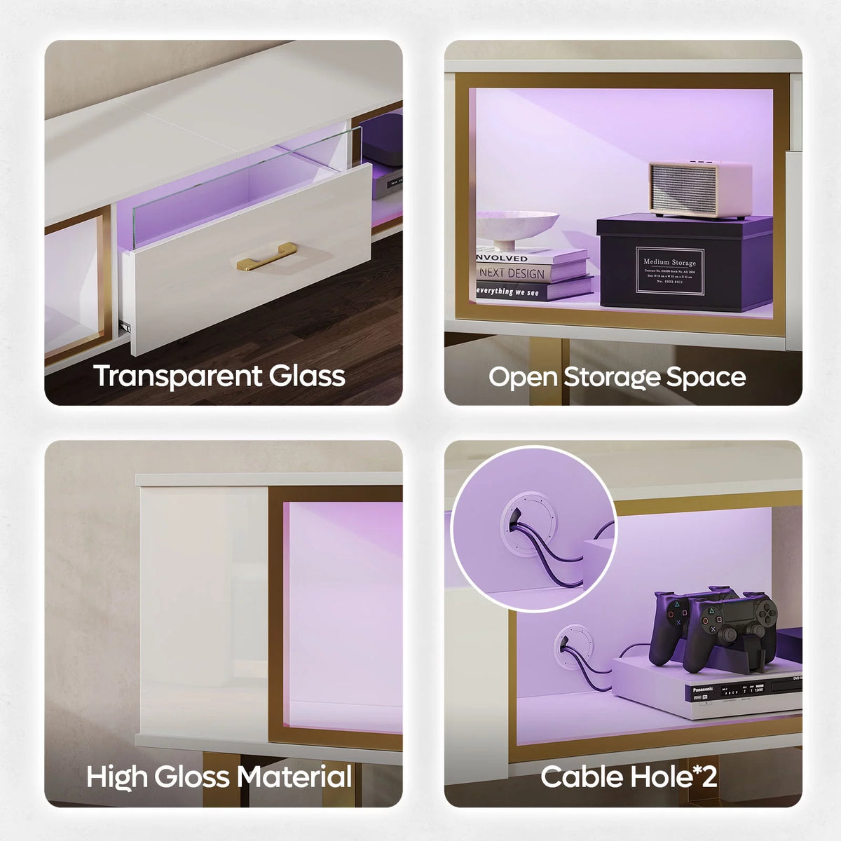 70 inch High Gloss LED TV Stand with Drawer X487
