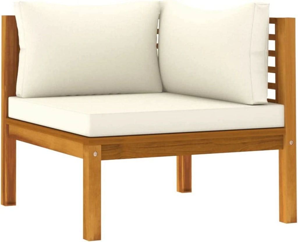 Patio Chairs with Tea Table and Cushions Acacia Wood Outdoor Furniture Set E38028