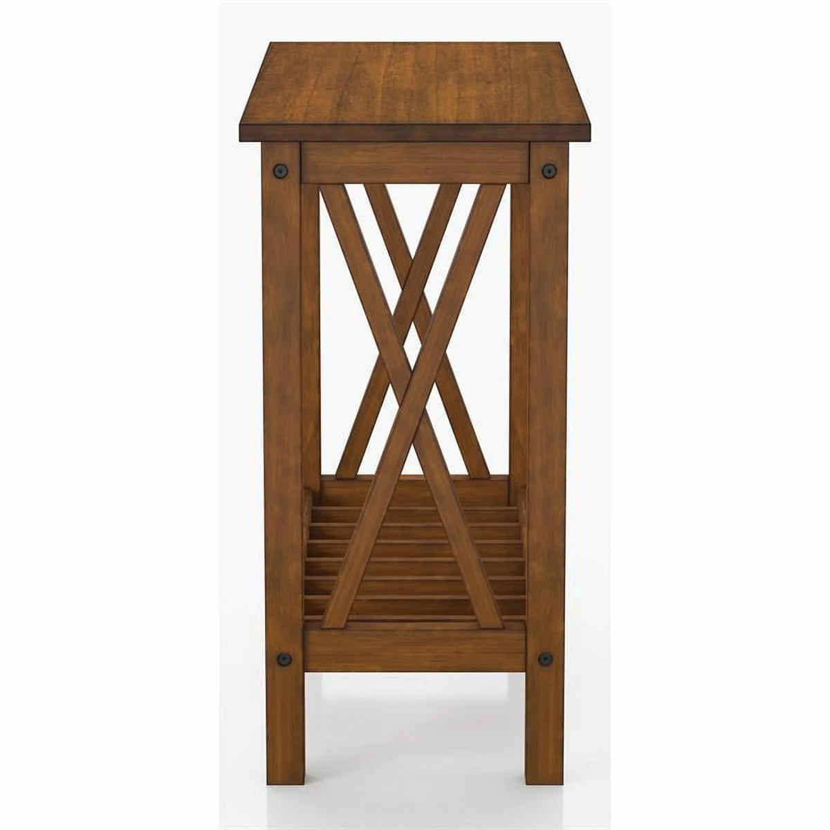 Medium Oak Wood Side Table Set of 2 A37125
