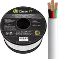 12AWG 4 Conductors CL2 Rated OFC Oxygen-Free Copper Speaker Wire Cable, White, 250 Feet A310226
