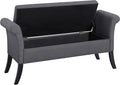 Light Gray Polyester Storage Bench with Lid O37750