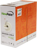 250ft CL2 14/2 AWG 2 Conductor Bulk White Speaker Cable Wire F49205