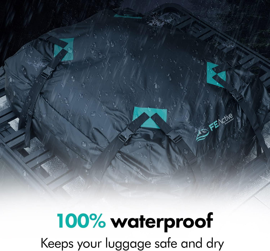 Waterproof 15 Cubic ft. Rooftop Cargo Carrier with Straps I3532