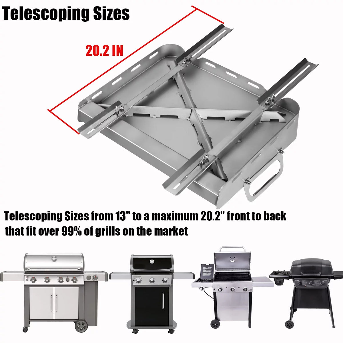 Flat Top Grill Griddle with Removable Grease Tray, 24 x 16 Stainless Steel U123665